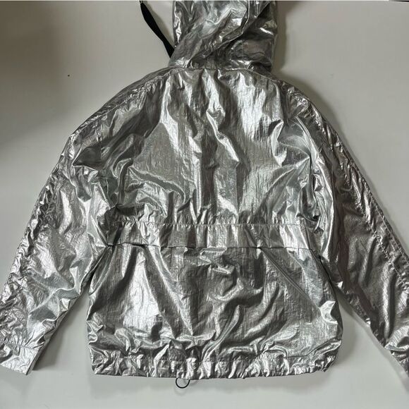 MAJE BOOMER METALLIC WINDBREAKER JACKET IN MULTI 38 - Picture 9 of 15